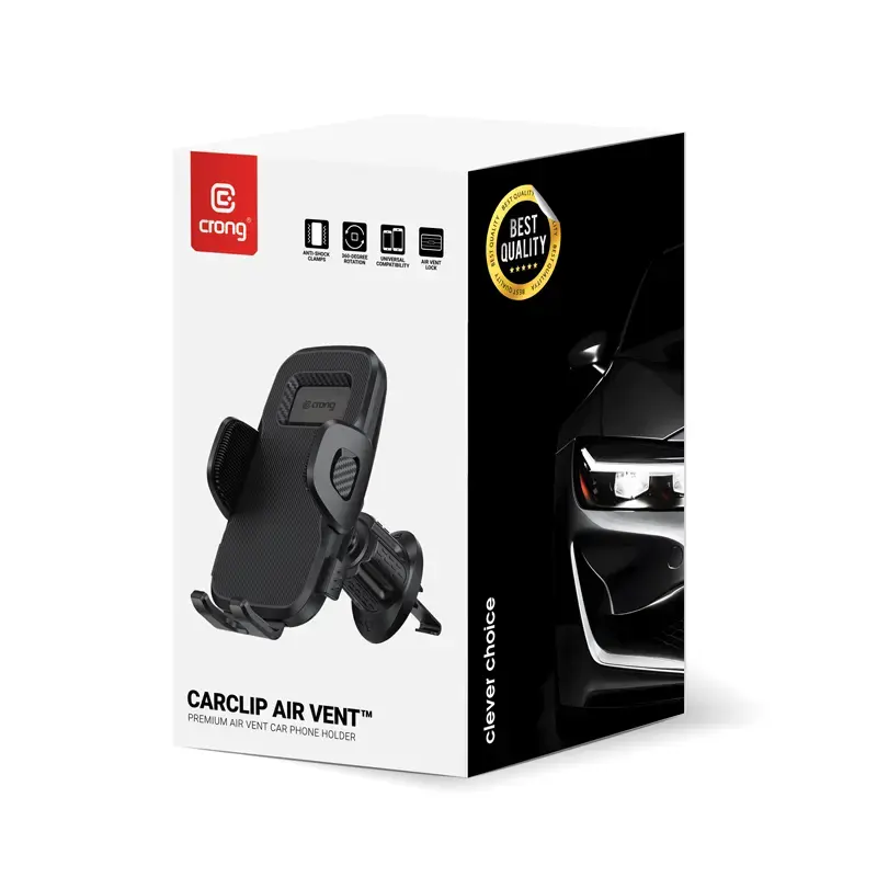 Auto-Lüftungshalterung für Handys Crong Carclip Air Vent (für Mobiltelefone), schwarz/carbon