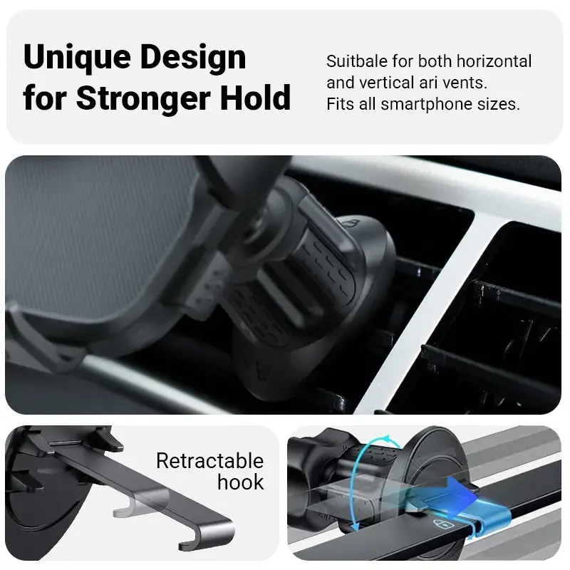 Auto-Lüftungshalterung für Handys Crong Carclip Air Vent (für Mobiltelefone), schwarz/carbon