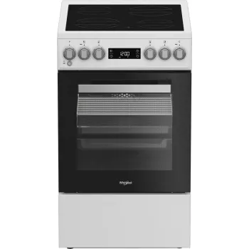 Whirlpool W5V5LCW Freistehender Herd Elektro-Kochfeld Glaskeramik Schwarz, Weiß