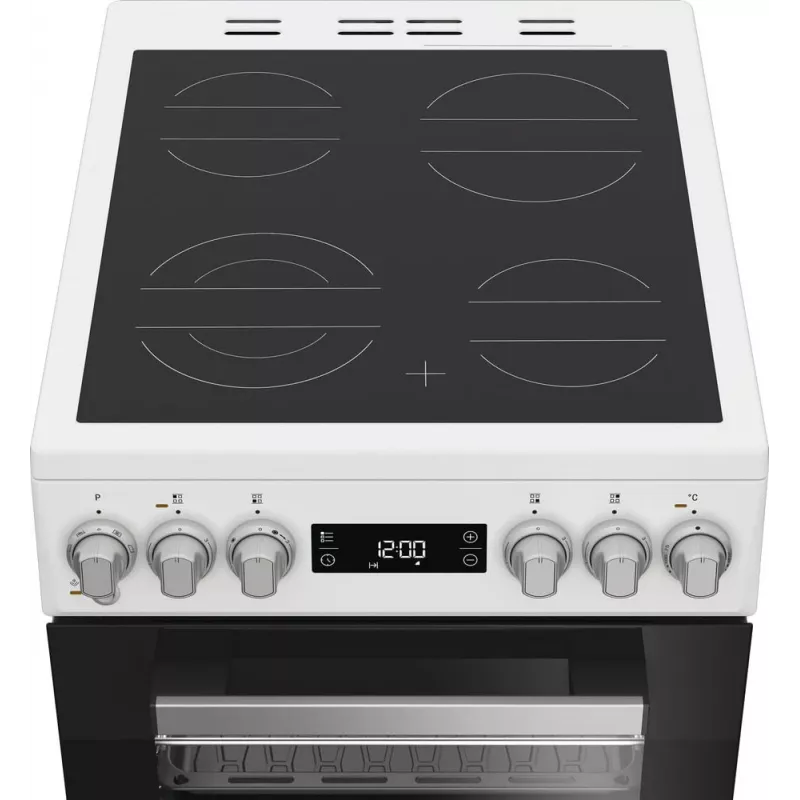 Whirlpool W5V5LCW Freistehender Herd Elektro-Kochfeld Glaskeramik Schwarz, Weiß