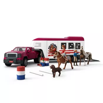schleich Lakeside Truck mit Anhänger, Tier, Pferde, 5 Jahre, Mehrfarbig