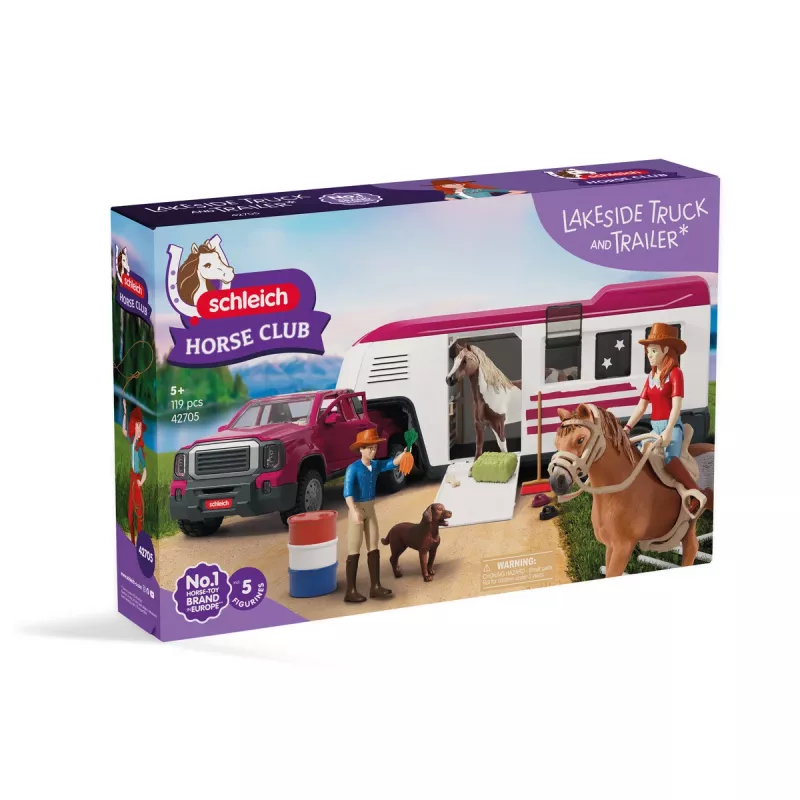 schleich Lakeside Truck mit Anhänger, Tier, Pferde, 5 Jahre, Mehrfarbig