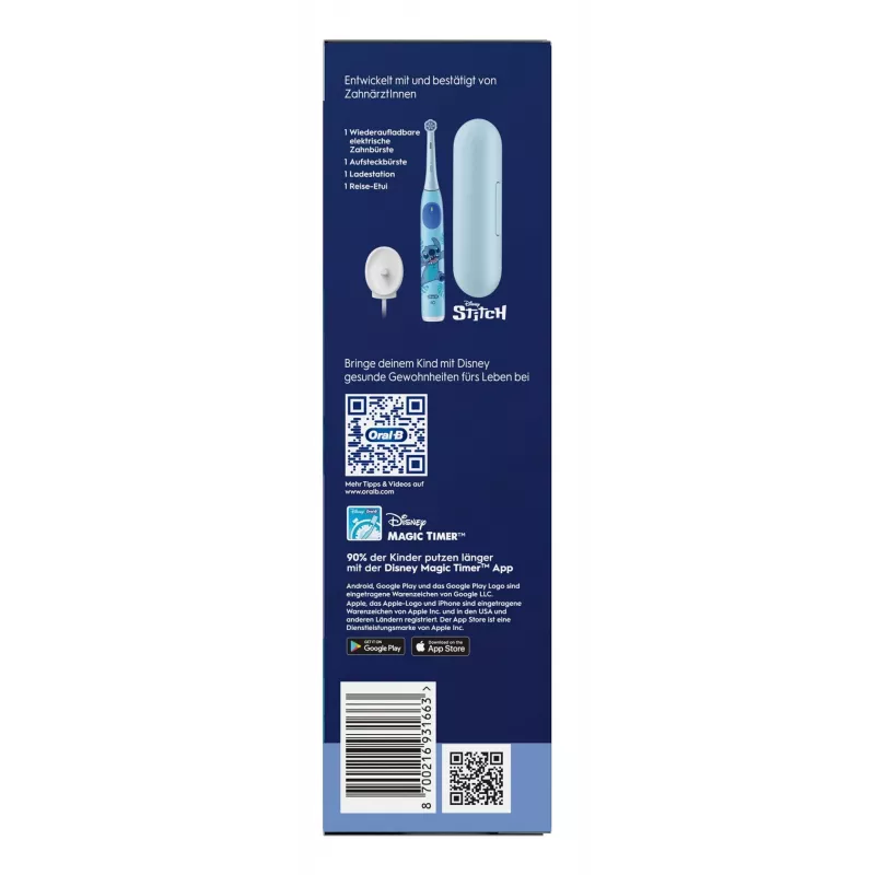 Oral-B iO Kids Stitch rotierende Kinderzahnbürste Blau