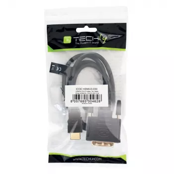 Techly Videokabel HDMI auf DVI-D M/M 3m ICOC HDMI-D-030, 3 m, HDMI, DVI-D, Stecker, Stecker, Gold