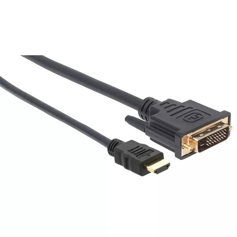 Techly Videokabel HDMI auf DVI-D M/M 3m ICOC HDMI-D-030, 3 m, HDMI, DVI-D, Stecker, Stecker, Gold