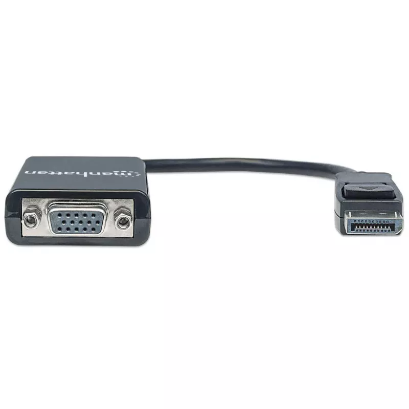 manhattan-displayport-zu-vga-hd15-konverterkabel-15cm-stecker-auf-buchse-aktiv-dp-mit-verriegelung-schwarz-lebenslange-garantie-entspricht-dp2vga2