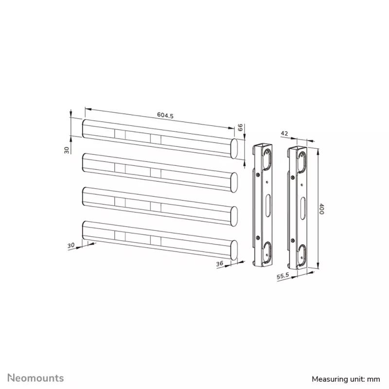 Neomounts AFL55-975BL VESA-Erweiterungsset 86-115 Zoll - max. 160 kg