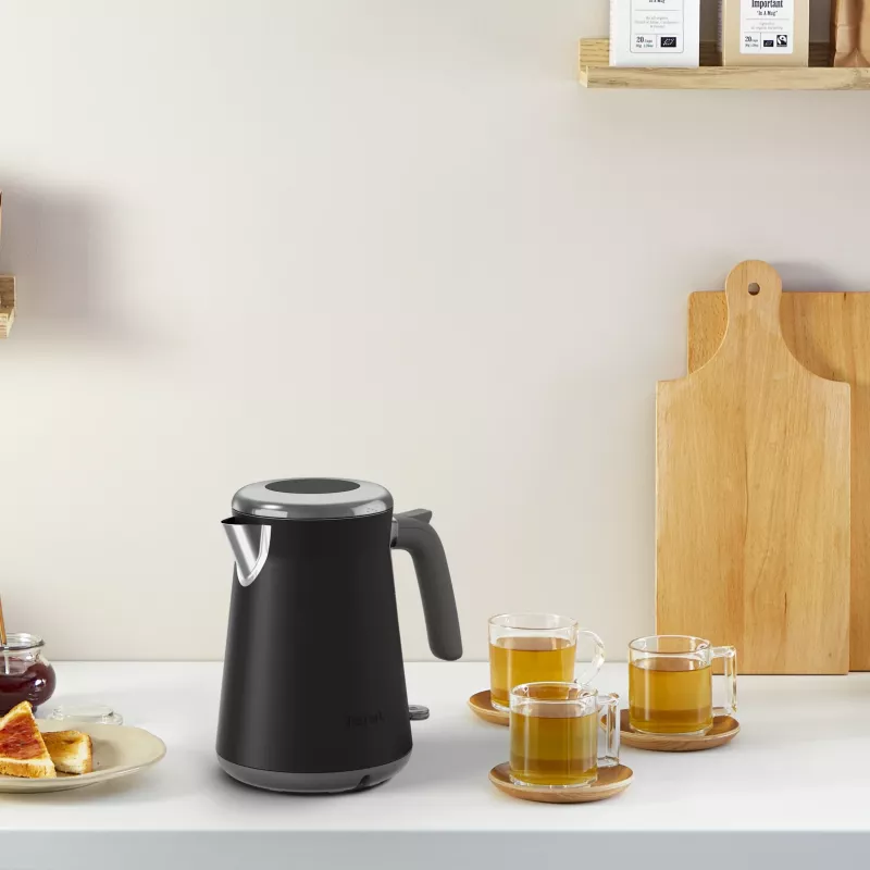 Wasserkocher Tefal KI6668E0 — 1,7 l, 2400 W, Edelstahlgehäuse, schwarz
