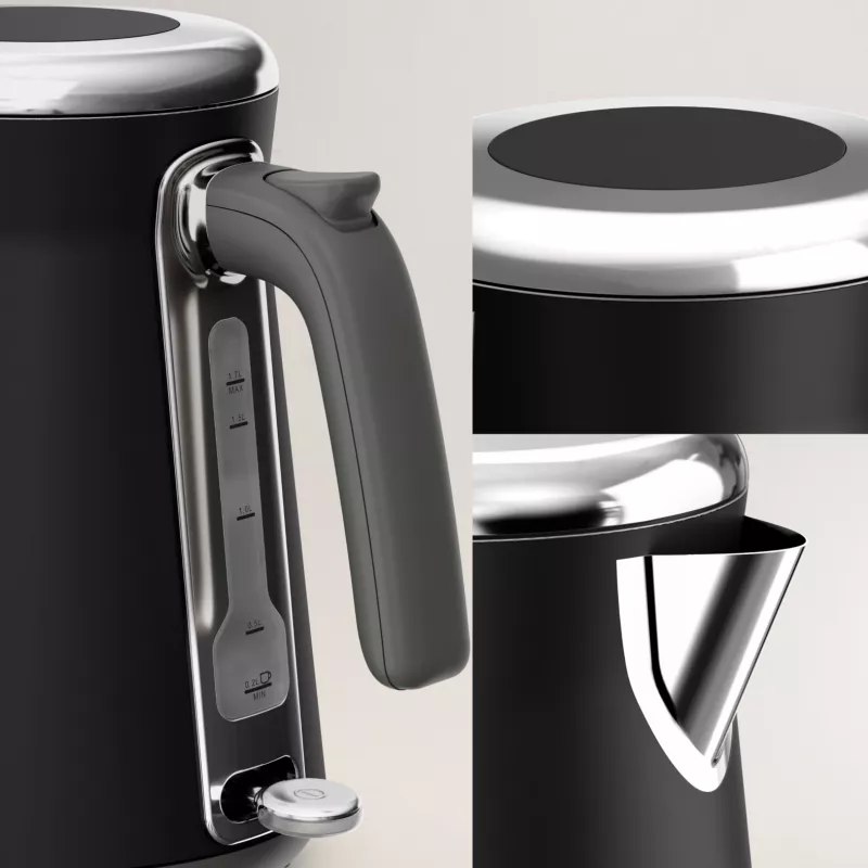 Wasserkocher Tefal KI6668E0 — 1,7 l, 2400 W, Edelstahlgehäuse, schwarz