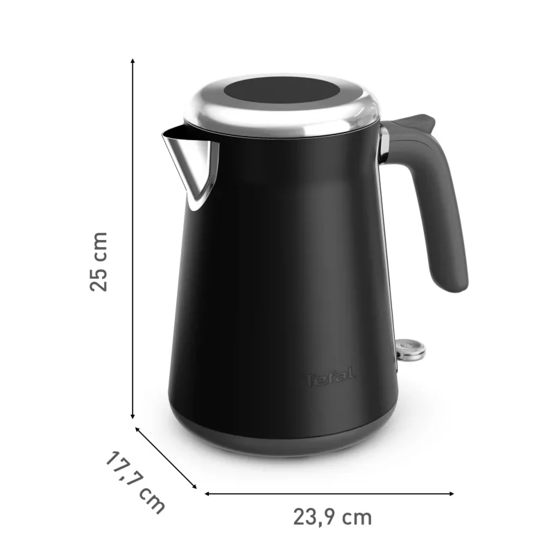 Wasserkocher Tefal KI6668E0 — 1,7 l, 2400 W, Edelstahlgehäuse, schwarz