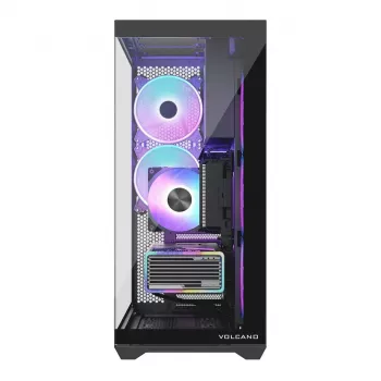 MODECOM Volcano SPACE XL ARGB Full-Tower-PC-Gehäuse — Full Tower, E-ATX-Unterstützung, gehärtetes Glas, ARGB, bis zu 440 mm GPU