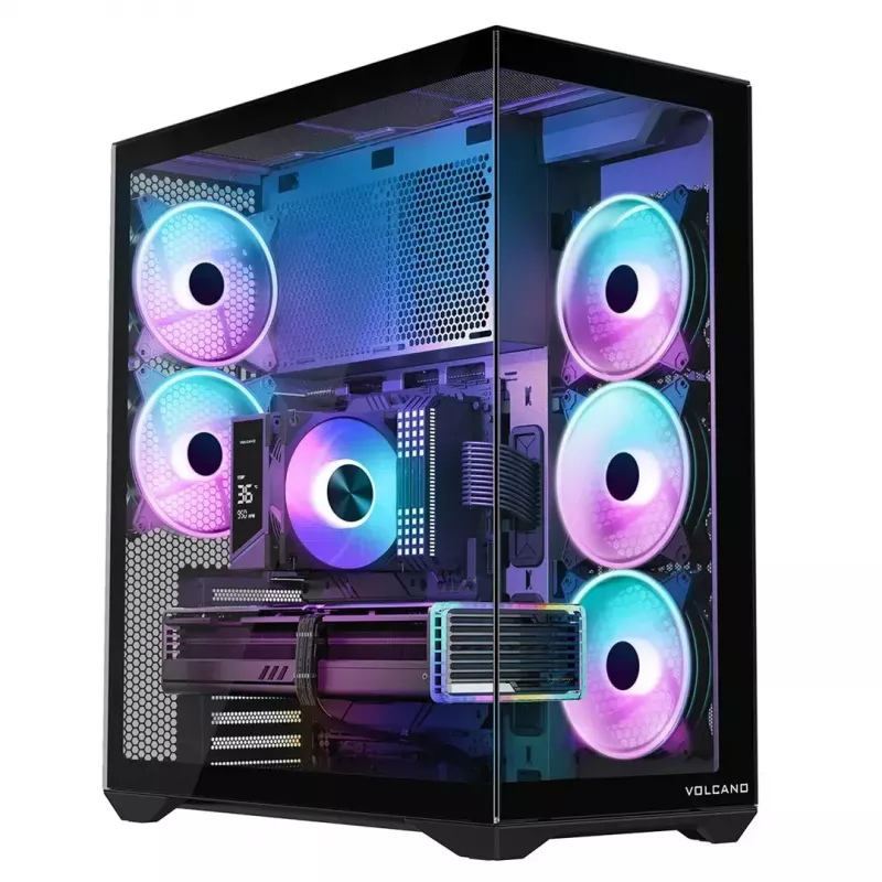 MODECOM Volcano SPACE XL ARGB Full-Tower-PC-Gehäuse — Full Tower, E-ATX-Unterstützung, gehärtetes Glas, ARGB, bis zu 440 mm GPU