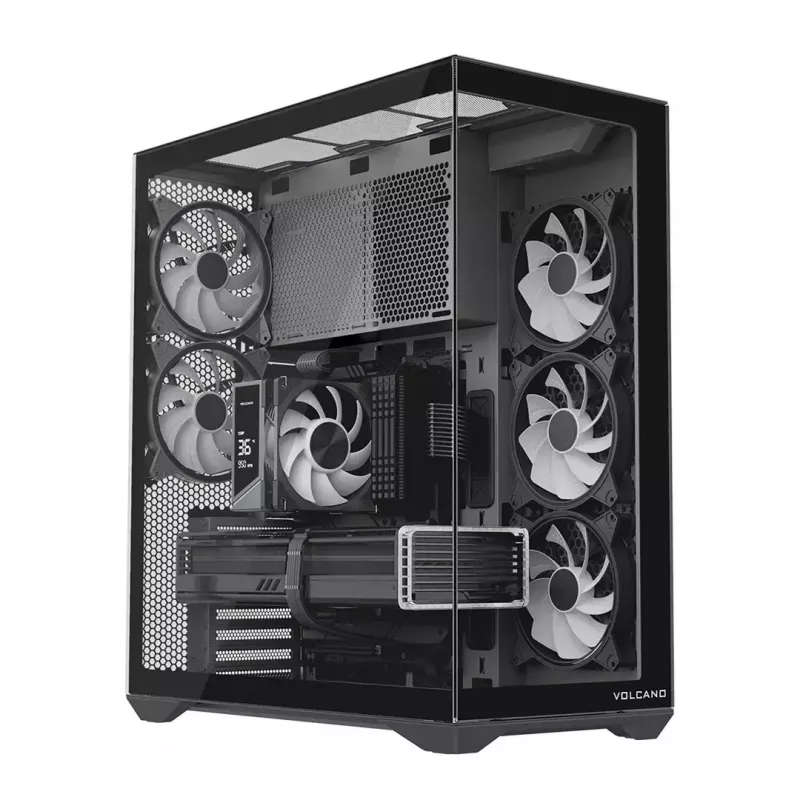 MODECOM Volcano SPACE XL ARGB Full-Tower-PC-Gehäuse — Full Tower, E-ATX-Unterstützung, gehärtetes Glas, ARGB, bis zu 440 mm GPU