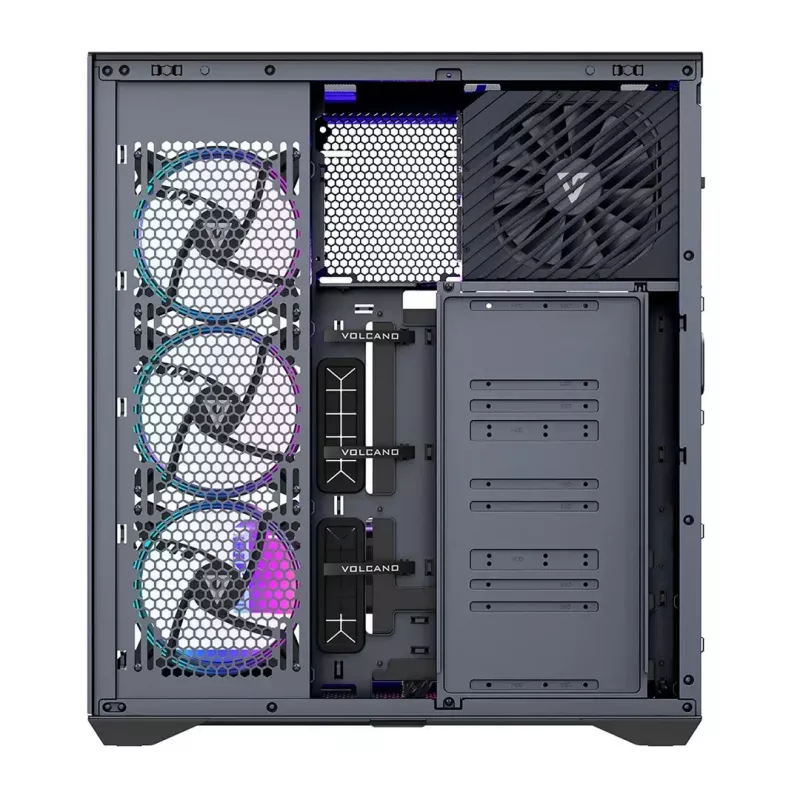 MODECOM Volcano SPACE XL ARGB Full-Tower-PC-Gehäuse — Full Tower, E-ATX-Unterstützung, gehärtetes Glas, ARGB, bis zu 440 mm GPU