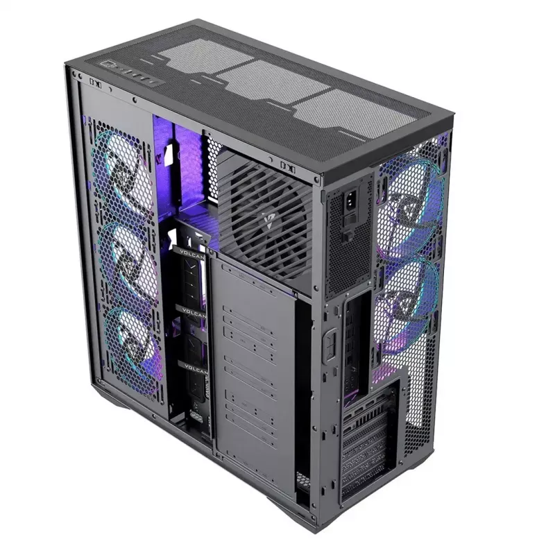 MODECOM Volcano SPACE XL ARGB Full-Tower-PC-Gehäuse — Full Tower, E-ATX-Unterstützung, gehärtetes Glas, ARGB, bis zu 440 mm GPU