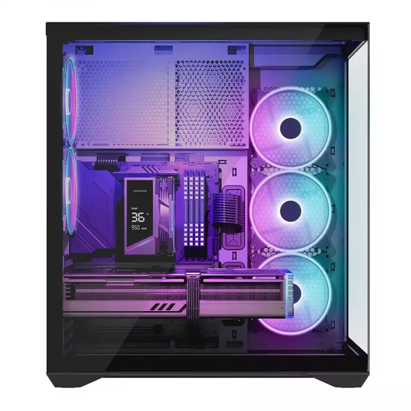 MODECOM Volcano SPACE XL ARGB Full-Tower-PC-Gehäuse — Full Tower, E-ATX-Unterstützung, gehärtetes Glas, ARGB, bis zu 440 mm GPU