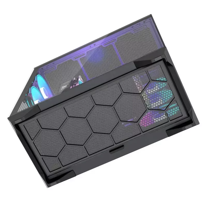 MODECOM Volcano SPACE XL ARGB Full-Tower-PC-Gehäuse — Full Tower, E-ATX-Unterstützung, gehärtetes Glas, ARGB, bis zu 440 mm GPU