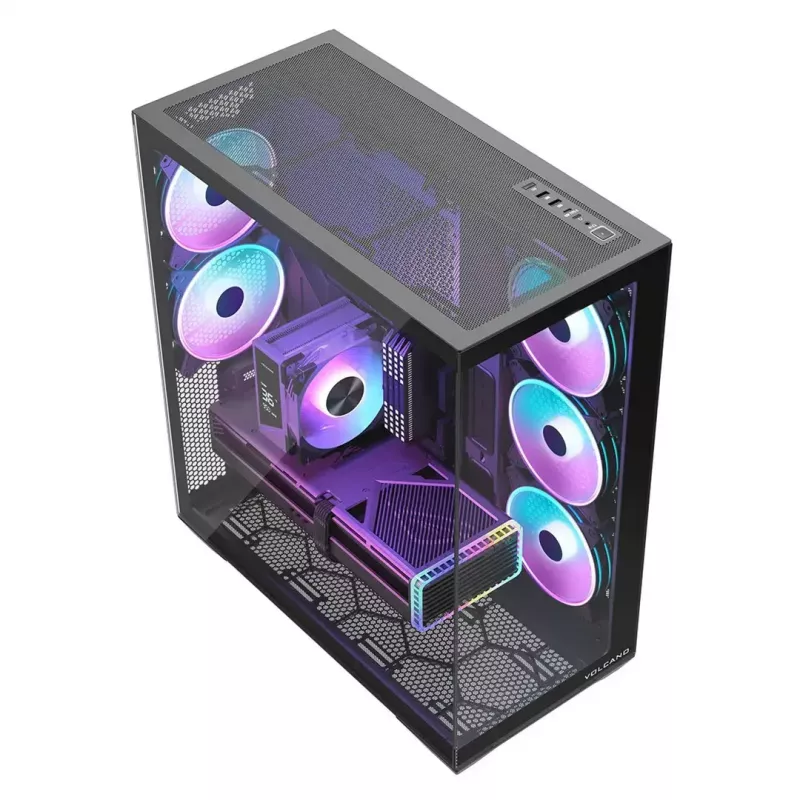 MODECOM Volcano SPACE XL ARGB Full-Tower-PC-Gehäuse — Full Tower, E-ATX-Unterstützung, gehärtetes Glas, ARGB, bis zu 440 mm GPU