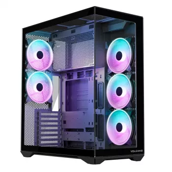 MODECOM Volcano SPACE XL ARGB Full-Tower-PC-Gehäuse — Full Tower, E-ATX-Unterstützung, gehärtetes Glas, ARGB, bis zu 440 mm GPU