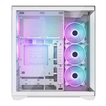 PC Full-Tower-Gehäuse MODECOM Volcano SPACE XL ARGB FULL TOWER 5F Weiß — ATX, gehärtetes Glas, ARGB, USB-C