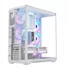 PC Full-Tower-Gehäuse MODECOM Volcano SPACE XL ARGB FULL TOWER 5F Weiß — ATX, gehärtetes Glas, ARGB, USB-C