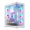 PC Full-Tower-Gehäuse MODECOM Volcano SPACE XL ARGB FULL TOWER 5F Weiß — ATX, gehärtetes Glas, ARGB, USB-C