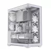 PC Full-Tower-Gehäuse MODECOM Volcano SPACE XL ARGB FULL TOWER 5F Weiß — ATX, gehärtetes Glas, ARGB, USB-C
