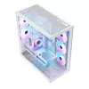 PC Full-Tower-Gehäuse MODECOM Volcano SPACE XL ARGB FULL TOWER 5F Weiß — ATX, gehärtetes Glas, ARGB, USB-C