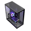 Full-Tower-PC-Gehäuse MODECOM Volcano SPACE XL NF — Schwarz, gehärtetes Glas, ARGB, unterstützt micro-ATX, bis zu 44 cm GPU, 3×3,5 Zoll/4×2,5 Zoll Schächte, USB-A 2×, USB-C 1×