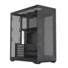 Full-Tower-PC-Gehäuse MODECOM Volcano SPACE XL NF — Schwarz, gehärtetes Glas, ARGB, unterstützt micro-ATX, bis zu 44 cm GPU, 3×3,5 Zoll/4×2,5 Zoll Schächte, USB-A 2×, USB-C 1×