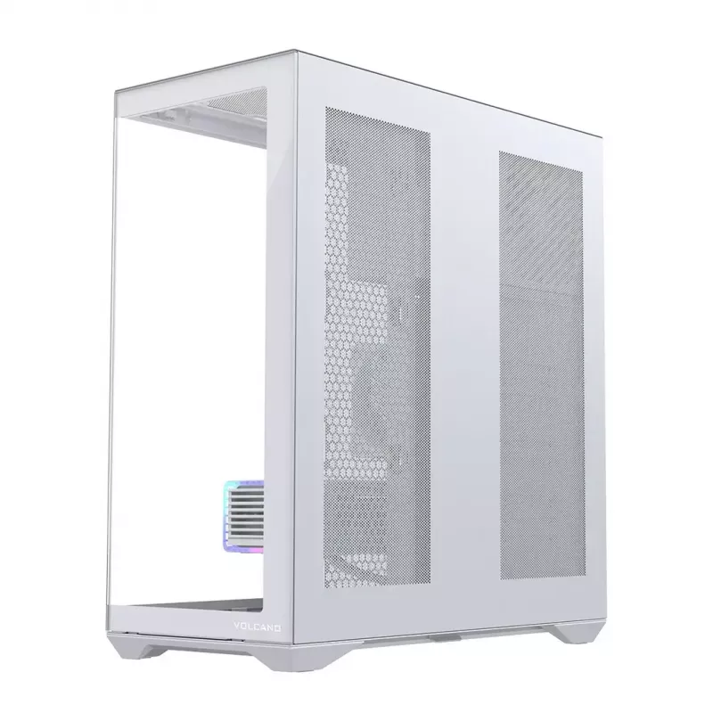 Full-Tower PC-Gehäuse MODECOM Volcano SPACE XL FULL TOWER NF Weiß — ARGB, gehärtetes Glas, 8 Erweiterungsslots, GPU bis zu 440 mm