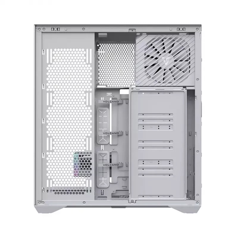 Full-Tower PC-Gehäuse MODECOM Volcano SPACE XL FULL TOWER NF Weiß — ARGB, gehärtetes Glas, 8 Erweiterungsslots, GPU bis zu 440 mm