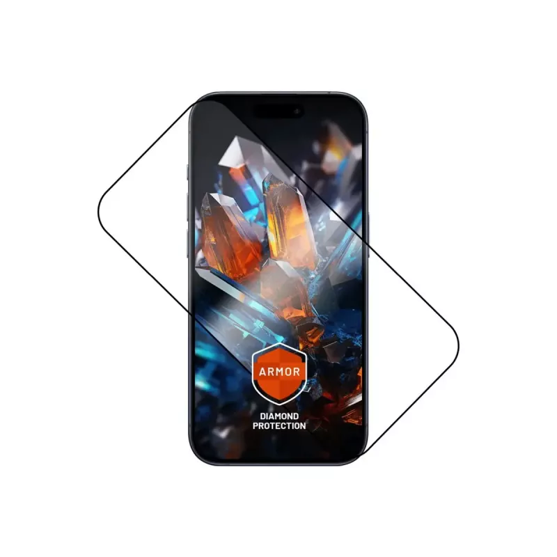 Displayschutzfolie FIXED für Apple iPhone 17 Pro — gehärtetes Glas, schwarz, Armor mit Anti-Staub-Applikator und AR-Schicht