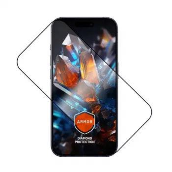 Displayschutzfolie FIXED für Apple iPhone 17 Pro — gehärtetes Glas, schwarz, Armor mit Anti-Staub-Applikator und AR-Schicht