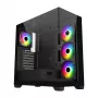 FSP M340-BA Gehäuse Midi Tower mITX, mATX, ATX Schwarz ARGB, Midi Tower, PC, Schwarz, ATX, micro ATX, Mini-ITX, Glass, SPCC, 17 cm