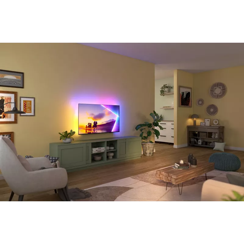 TV Philips 43PUS8450/12 43 Zoll QLED 4K Ultra HD, 3840×2160, Titan OS, Wi‑Fi, Ethernet, Schwarz