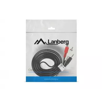 Audiokabel Lanberg CA-MJRC-10CC-0020-BK 3,5 mm RCA 2 m Schwarz Rot Weiß