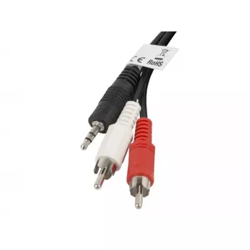Audiokabel Lanberg CA-MJRC-10CC-0020-BK 3,5 mm RCA 2 m Schwarz Rot Weiß