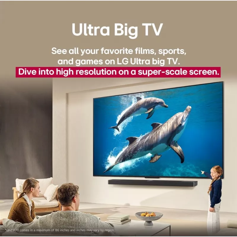 LG QNED AI 65QNED70A6A TV 165,1 cm (65 Zoll) 4K Ultra HD Smart-TV Wi-Fi Schwarz