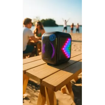 Indoor-/Outdoor-Lautsprechersystem BLAUPUNKT PB6LED — 40 W RMS, Bluetooth, FM, MicroSD, LED-Anzeige, 4500 mAh Akku