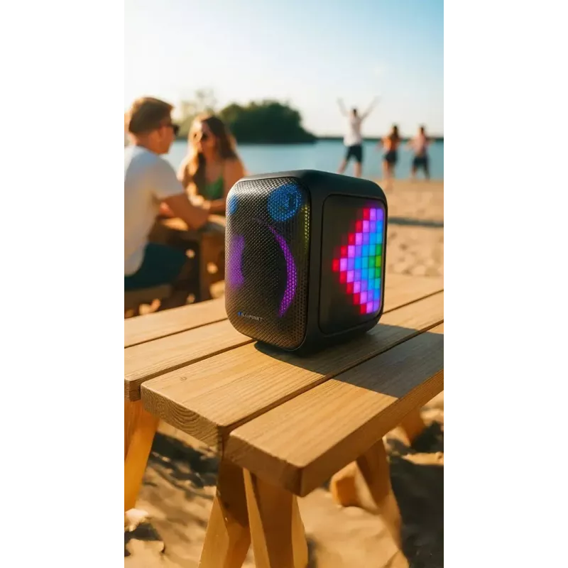 Indoor-/Outdoor-Lautsprechersystem BLAUPUNKT PB6LED — 40 W RMS, Bluetooth, FM, MicroSD, LED-Anzeige, 4500 mAh Akku