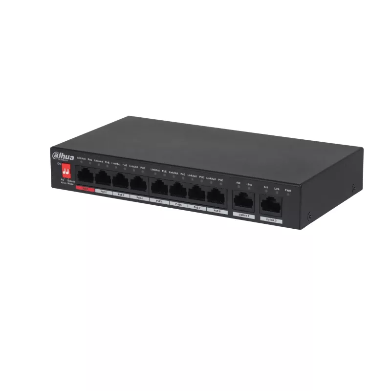 Dahua Technology PoE PFS3010-8ET-96-V2 Netzwerk-Switch Unmanaged Gigabit Ethernet (10/100/1000) Power over Ethernet (PoE) Schwarz