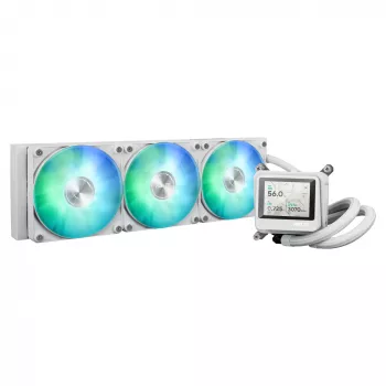 All-in-One-Flüssigkeitskühler ASUS MAX Gaming LC 360 ARGB LCD White Edition, 120-mm-Lüfter, unterstützt AM4/AM5/LGA1700