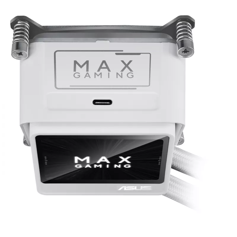 All-in-One-Flüssigkeitskühler ASUS MAX Gaming LC 360 ARGB LCD White Edition, 120-mm-Lüfter, unterstützt AM4/AM5/LGA1700