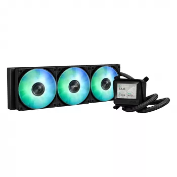 All-in-One-Flüssigkeitskühler ASUS MAX GAMING LC 360 ARGB LCD — 360-mm-Radiator, 120-mm-Lüfter, unterstützt AM4/AM5/LGA1700, Schwarz