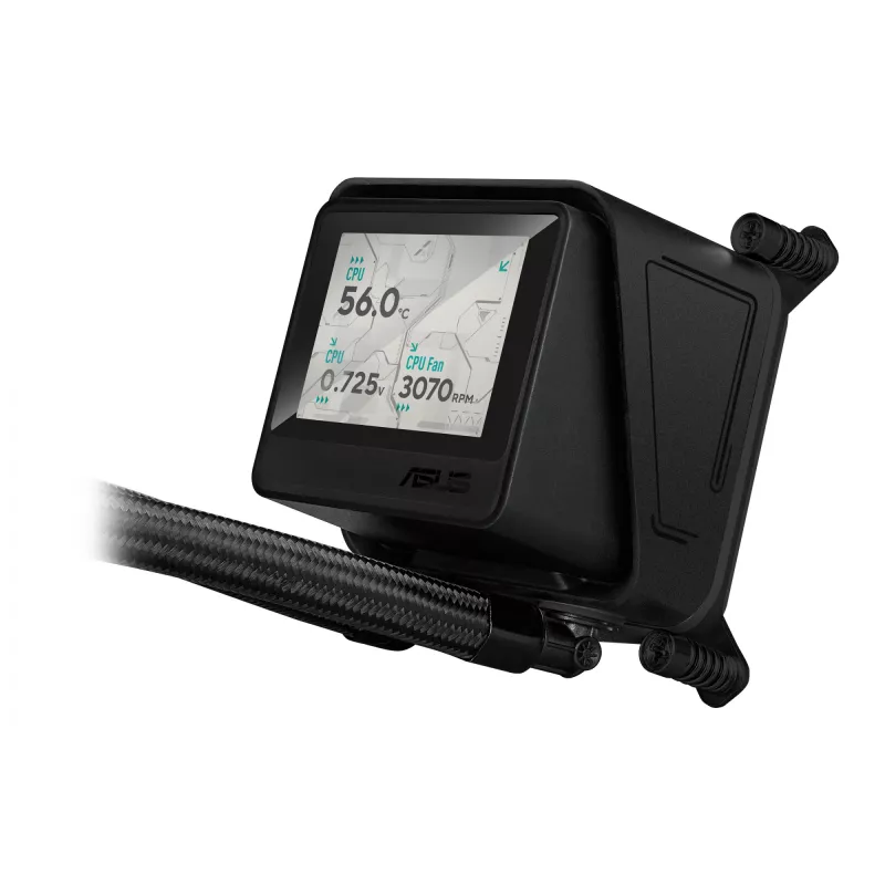 All-in-One-Flüssigkeitskühler ASUS MAX GAMING LC 360 ARGB LCD — 360-mm-Radiator, 120-mm-Lüfter, unterstützt AM4/AM5/LGA1700, Schwarz