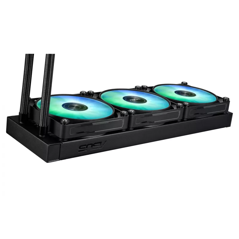 All-in-One-Flüssigkeitskühler ASUS MAX GAMING LC 360 ARGB LCD — 360-mm-Radiator, 120-mm-Lüfter, unterstützt AM4/AM5/LGA1700, Schwarz