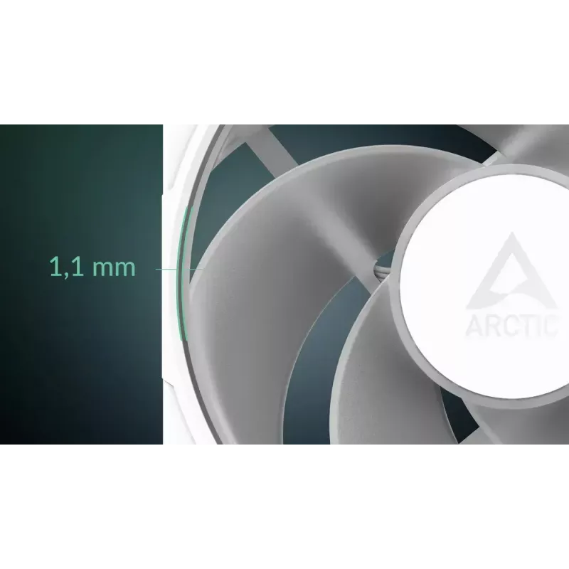 120 mm Arctic Freezer P12 Pro Reverse A-RGB PWM-Lüfter (Weiß) — 124 m³/h, FDB, Kabel-Splitter