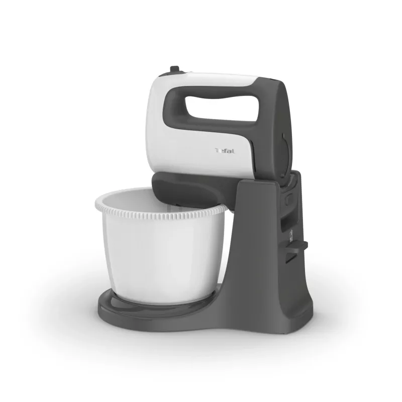 Tefal PrepMix+ HT464138 Handmixer mit Standschüssel 500 W grau/weiß