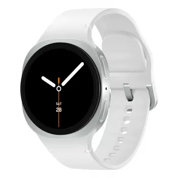 Samsung Galaxy Watch 8 3,3 cm (1,3 Zoll) AMOLED 40 mm Digital 438 x 438 Pixel Touchscreen Silber Wi-Fi GPS (Satellit)